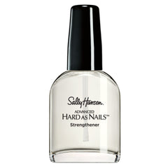 Sally Hansen Advanced Hard as Nails Strengthener bottle with a clear formula and black cap.