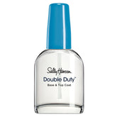 Sally Hansen Double Duty Strengthening Base/Top Coat bottle with a blue cap.