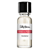 Sally Hansen Hard As Nails® hardener in a clear bottle with a black cap.