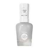 Sally Hansen Miracle Gel Color Grip Primer bottle with a frosted gray finish and white cap.