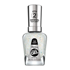 Sally Hansen Miracle Gel Top Coat in Crystal with a shimmering finish.