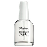 Sally Hansen Ultimate Shield Base & Top Coat™ bottle with a clear design and white cap.