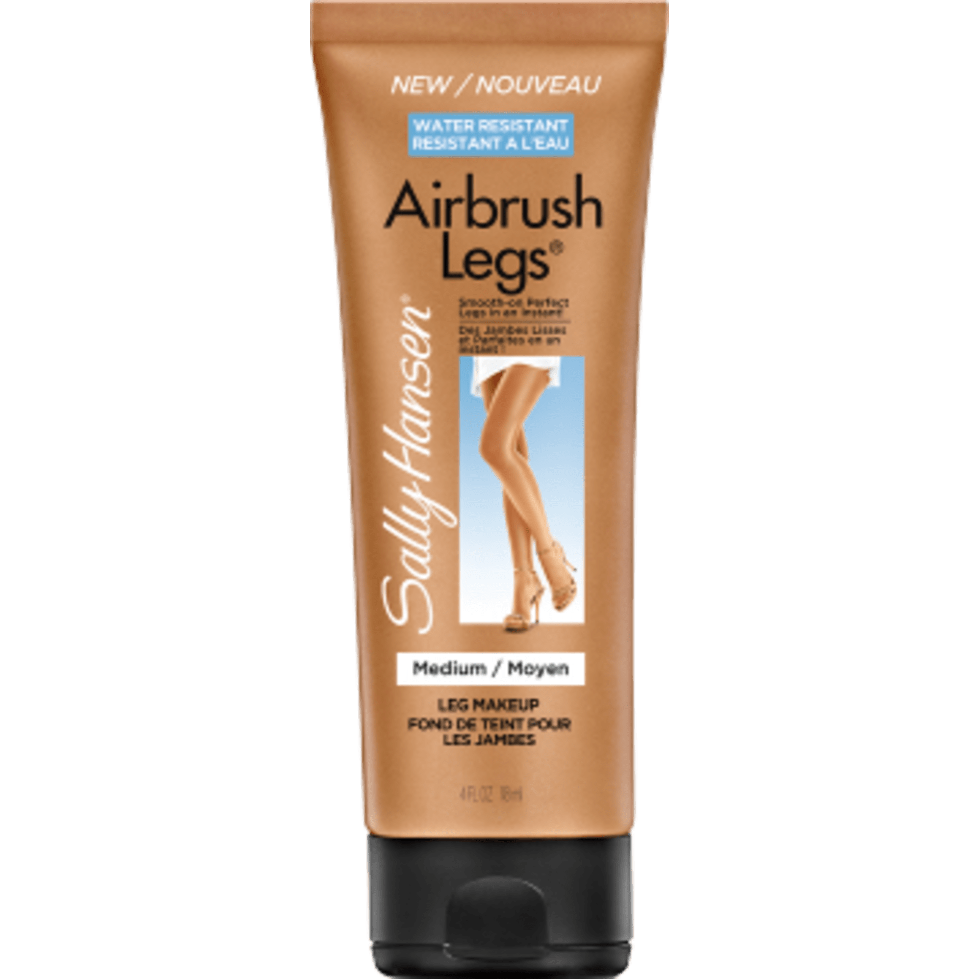 Sally Hansen Airbrush Legs® Lotion in Medium, water-resistant leg makeup for smooth, flawless legs.
