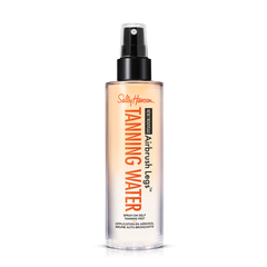 Sally Hansen Airbrush Tanning Water spray bottle with a clear design and a gradient from orange to clear.