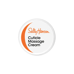 Sally Hansen Cuticle Massage Cream container with a white lid and orange logo.