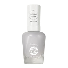 Sally Hansen Miracle Gel Color Grip Primer bottle with a frosted gray finish and white cap.