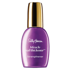 Sally Hansen Miracle Nail Thickener™ bottle in purple with a gold cap. Strengthener.
