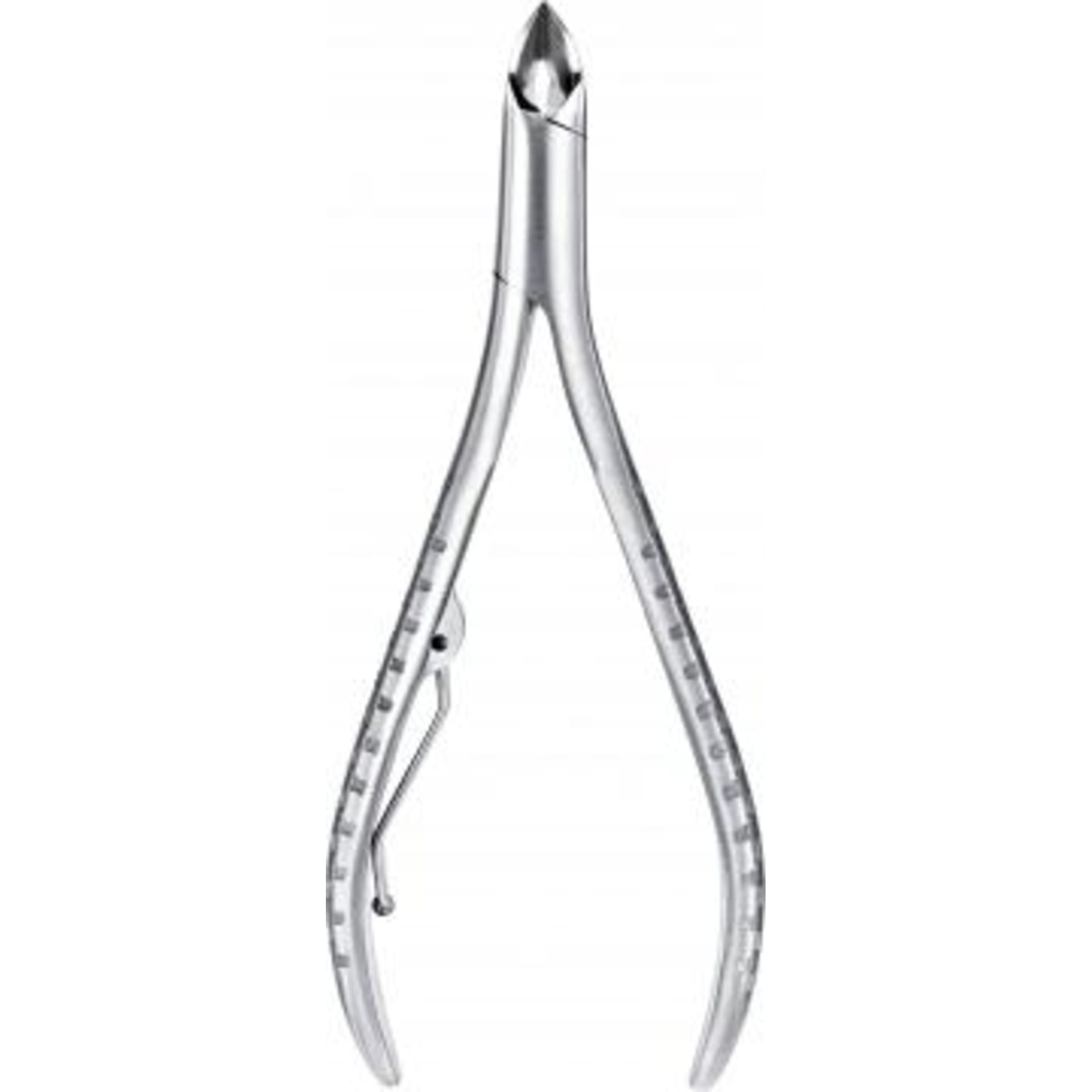 Nip 'em Neat cuticle nipper with stainless steel construction.