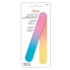 Sally Hansen Salon Effects Pro Nail Files in pink and yellow gradient with two files included.